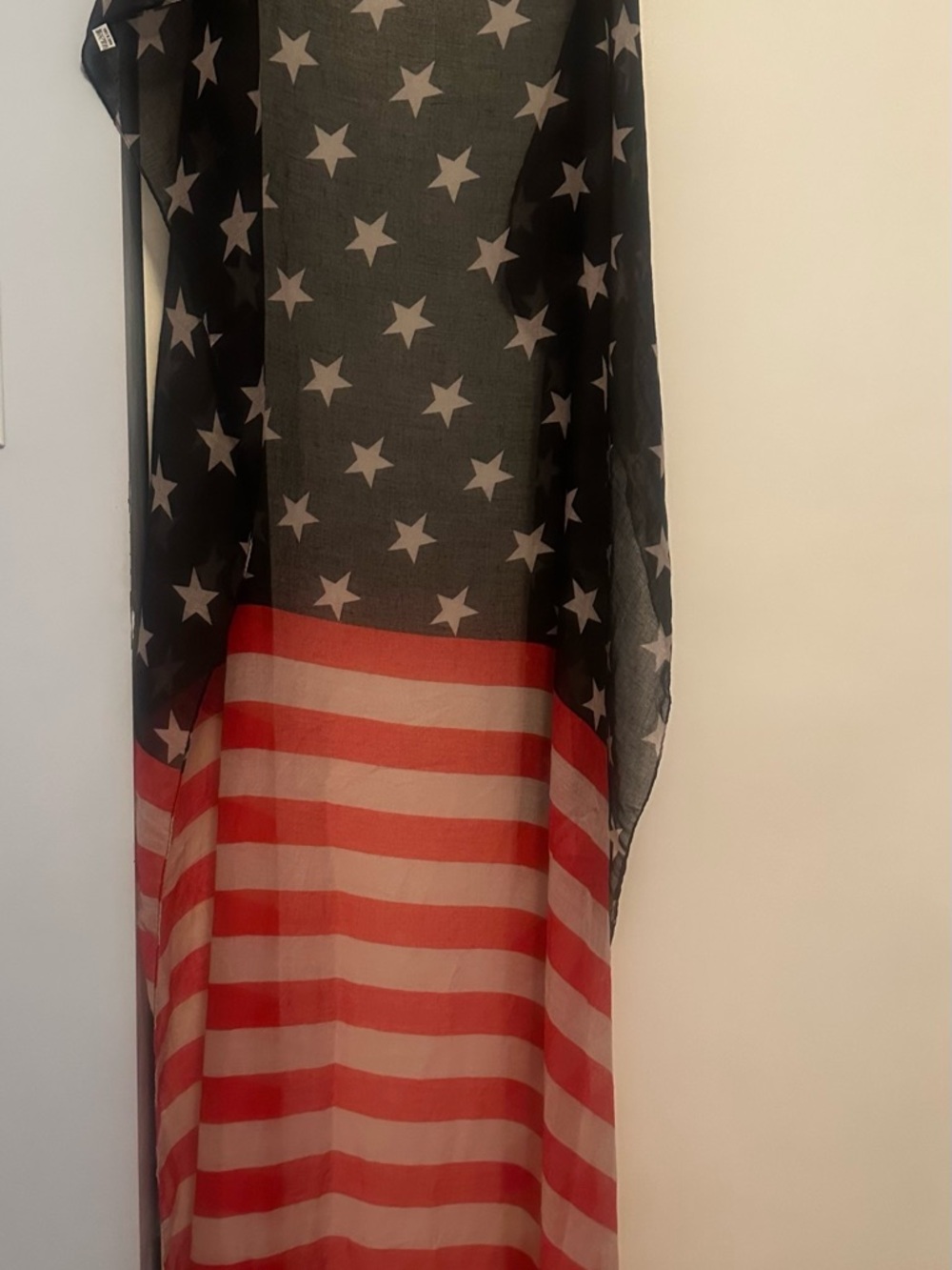 American Flag Sheer Scarf - Red, White & Blue